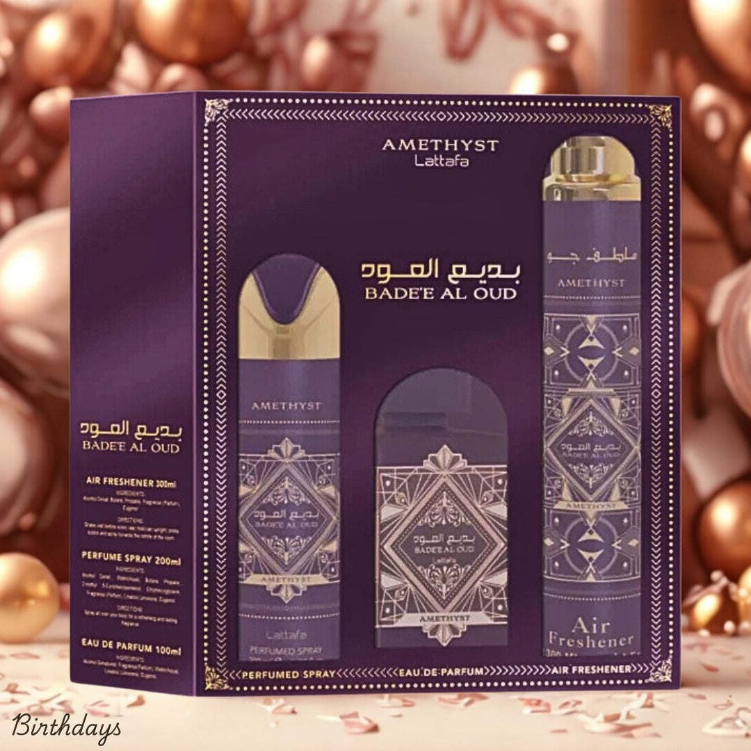 Lattafa Badee Al Oud Amethyst Gift Set