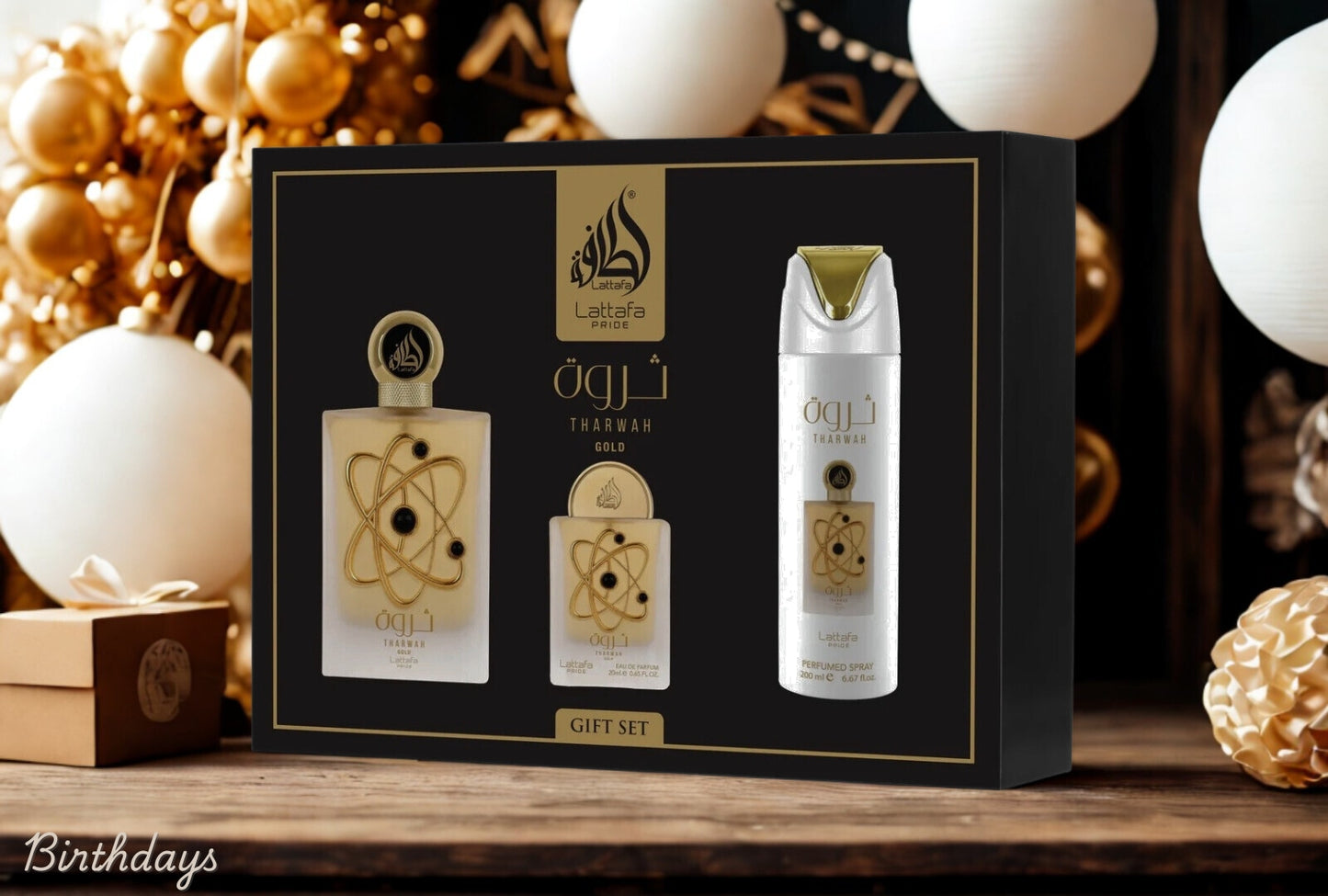 Tharwah Gold Gift Set by Lattafa Pride