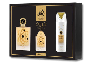 Tharwah Gold Gift Set by Lattafa Pride