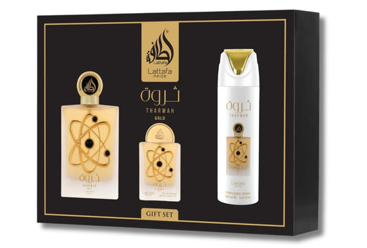 Tharwah Gold Gift Set by Lattafa Pride