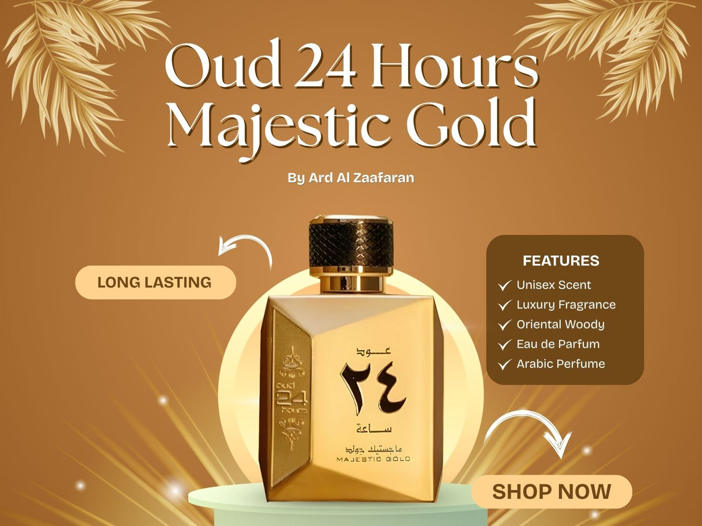 Oud 24 Hours Majestic Gold by Ard Al Zaafaran 100ml EDP