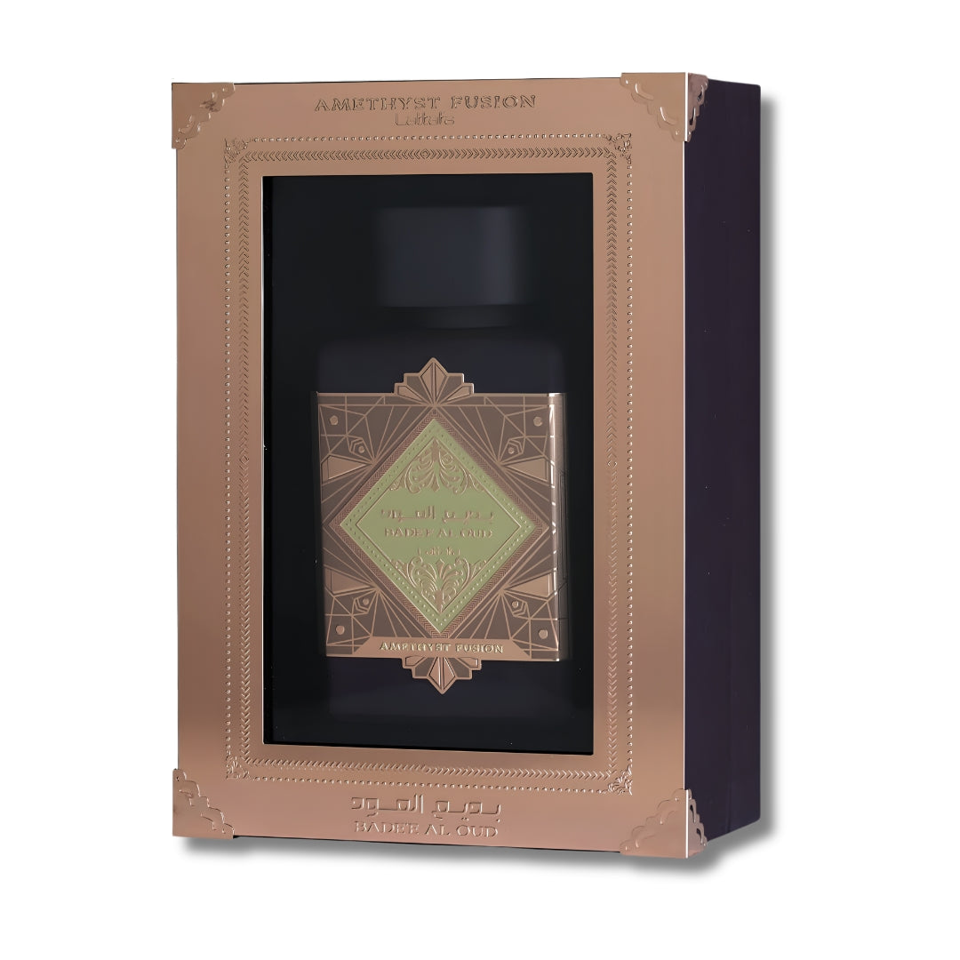Badee Al Oud Amethyst Infusion by Lattafa presentation box